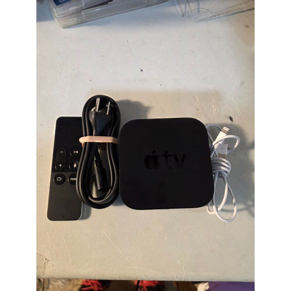 Apple TV HD 64GB (A1625) w/ Siri Remote, Charger & Power Cord – Ready to Use